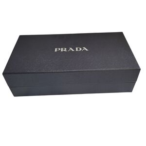 Prada Gift Box Black Empty Textured Logo Lining Storage 11.5 x 6.25 x 3 in